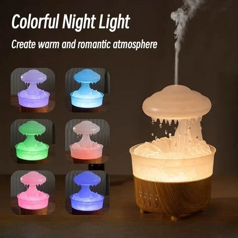 Rain Cloud Humidifier - Night Light, Raining Sound, 7 Color LED, Essential Oil Diffuser, Aromatherapy