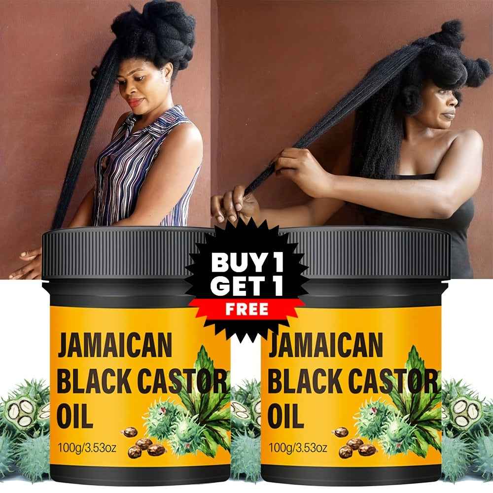2pcs Jamaican Black Castor Oil Hair Care - Pure Cold Pressed, Moisturizing and Nourishing for Stronger Healthier Hair, Suitable for Normal Hair