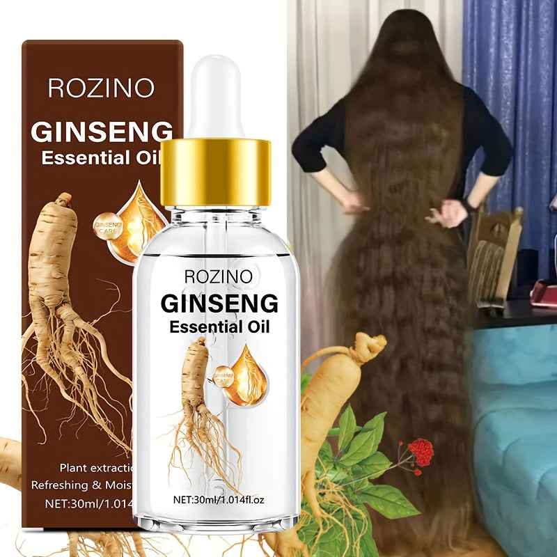 30ml Ginseng Hair Oil, Enriched with Ginseng Extract – 10-Second Hair & Scalp Care for All Hair Types, Tames Frizz, Strengthens Roots, Instantly Hydrates Dry Split Ends, Lasts Up to Half a Month per Use, Smooth & Strong Hai