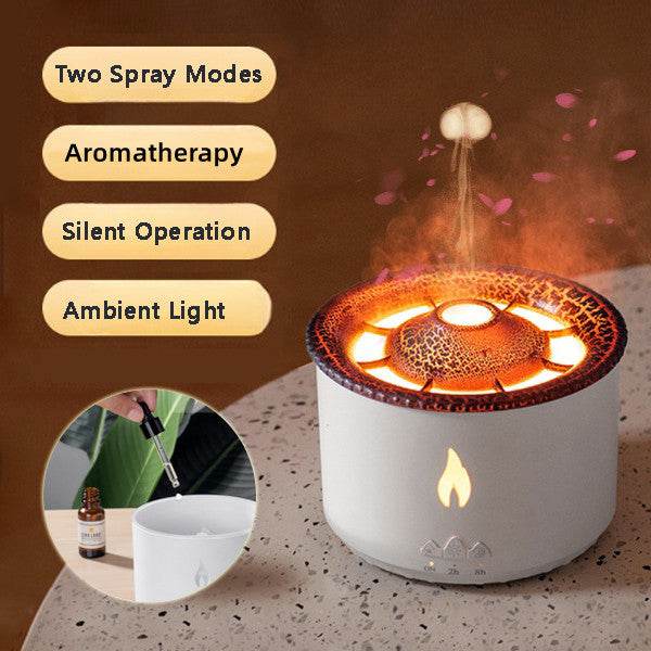 New Creative Ultrasonic Essential Oil Humidifier Volcano Aromatherapy Machine Spray Jellyfish Air Flame Humidifier Diffuser - NamafadStore