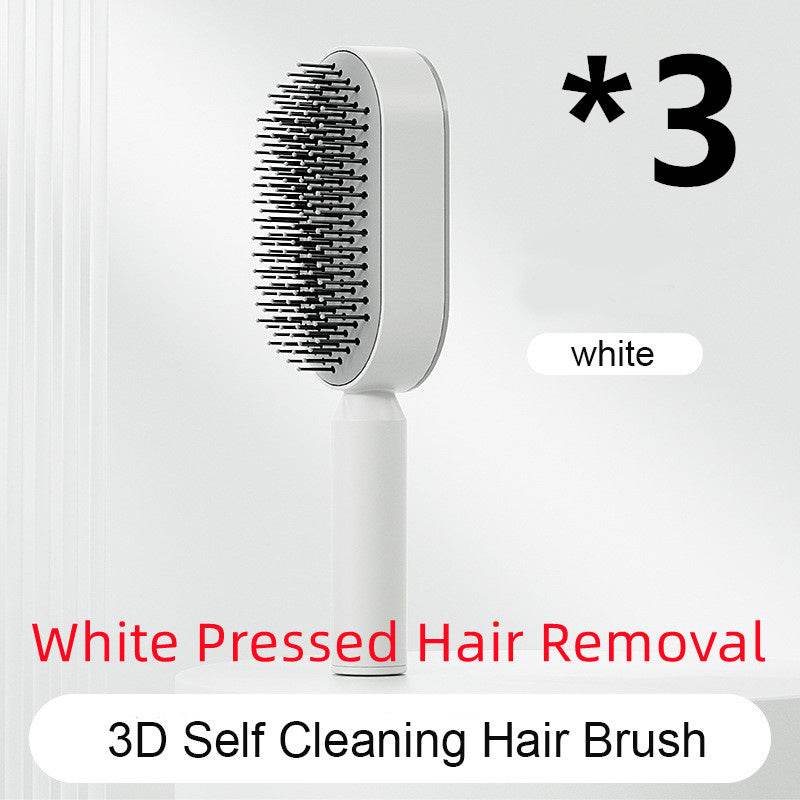Self Cleaning Hair Brush For Women One-key Cleaning Hair Loss Airbag Massage Scalp Comb Anti-Static Hairbrush - NamafadStore