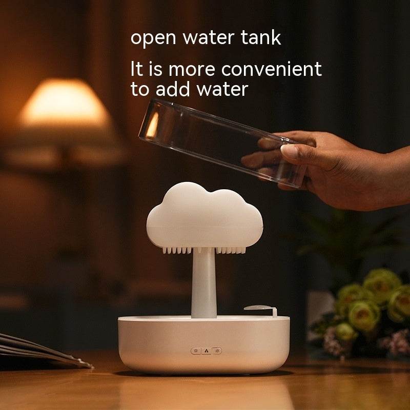 Rain Cloud Night Light Humidifier With Raining Water Drop Sound And 7 Color Led Light Essential Oil Diffuser Aromatherapy - NamafadStore
