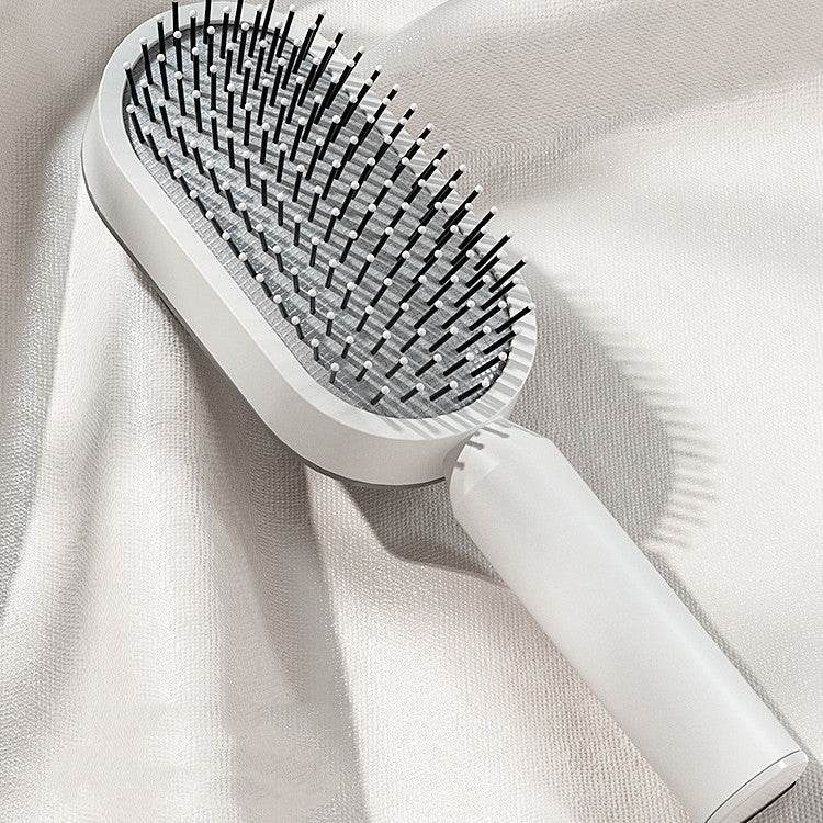 Self Cleaning Hair Brush For Women One-key Cleaning Hair Loss Airbag Massage Scalp Comb Anti-Static Hairbrush - NamafadStore