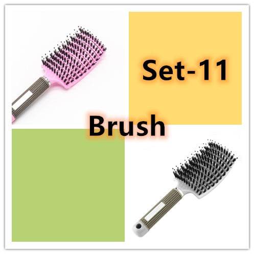 Hairbrush Anti Klit Brushy Haarborstel Women Detangler Hair Brush Bristle Nylon Scalp Massage Teaser Hair Brush Comb - NamafadStore