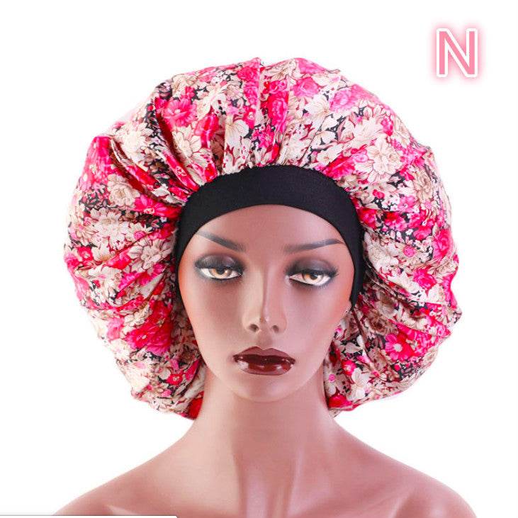 Beauty Print Satin Silk Bonnet Sleep Night Cap for Hair Protection - NamafadStore