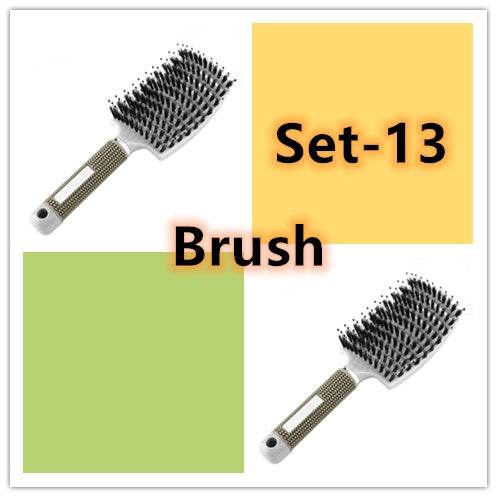 Hairbrush Anti Klit Brushy Haarborstel Women Detangler Hair Brush Bristle Nylon Scalp Massage Teaser Hair Brush Comb - NamafadStore