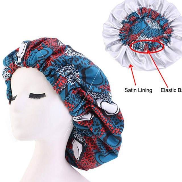 African Ankara Print Bonnet Women Night Sleep Cap - Stylish & Comfortable Sleep Accessory - NamafadStore