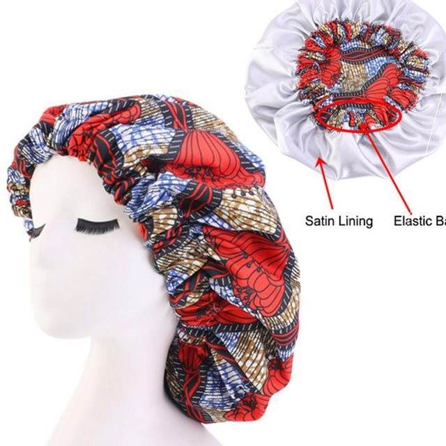 African Ankara Print Bonnet Women Night Sleep Cap - Stylish & Comfortable Sleep Accessory - NamafadStore