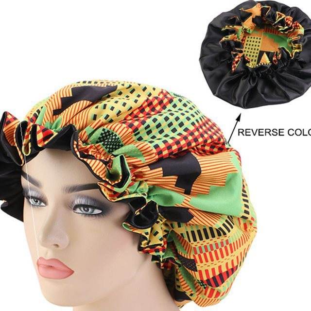 African Ankara Print Bonnet Women Night Sleep Cap - Stylish & Comfortable Sleep Accessory - NamafadStore