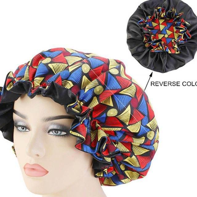 African Ankara Print Bonnet Women Night Sleep Cap - Stylish & Comfortable Sleep Accessory - NamafadStore