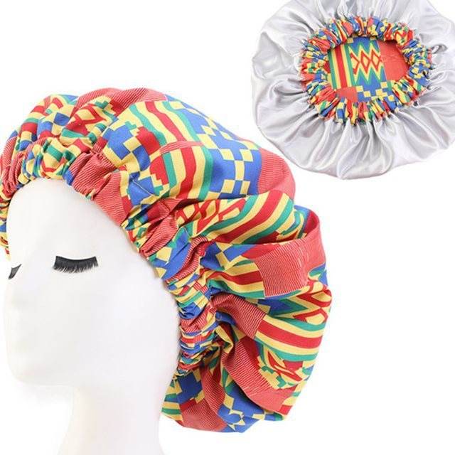 African Ankara Print Bonnet Women Night Sleep Cap - Stylish & Comfortable Sleep Accessory - NamafadStore