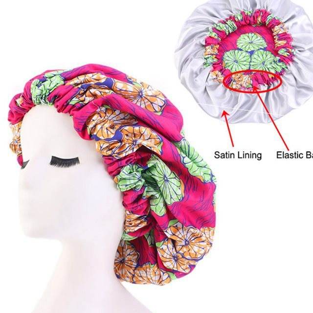 African Ankara Print Bonnet Women Night Sleep Cap - Stylish & Comfortable Sleep Accessory - NamafadStore