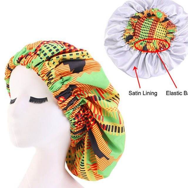 African Ankara Print Bonnet Women Night Sleep Cap - Stylish & Comfortable Sleep Accessory - NamafadStore
