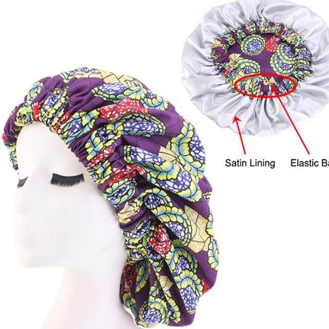 African Ankara Print Bonnet Women Night Sleep Cap - Stylish & Comfortable Sleep Accessory - NamafadStore