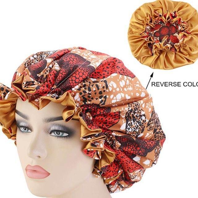 African Ankara Print Bonnet Women Night Sleep Cap - Stylish & Comfortable Sleep Accessory - NamafadStore