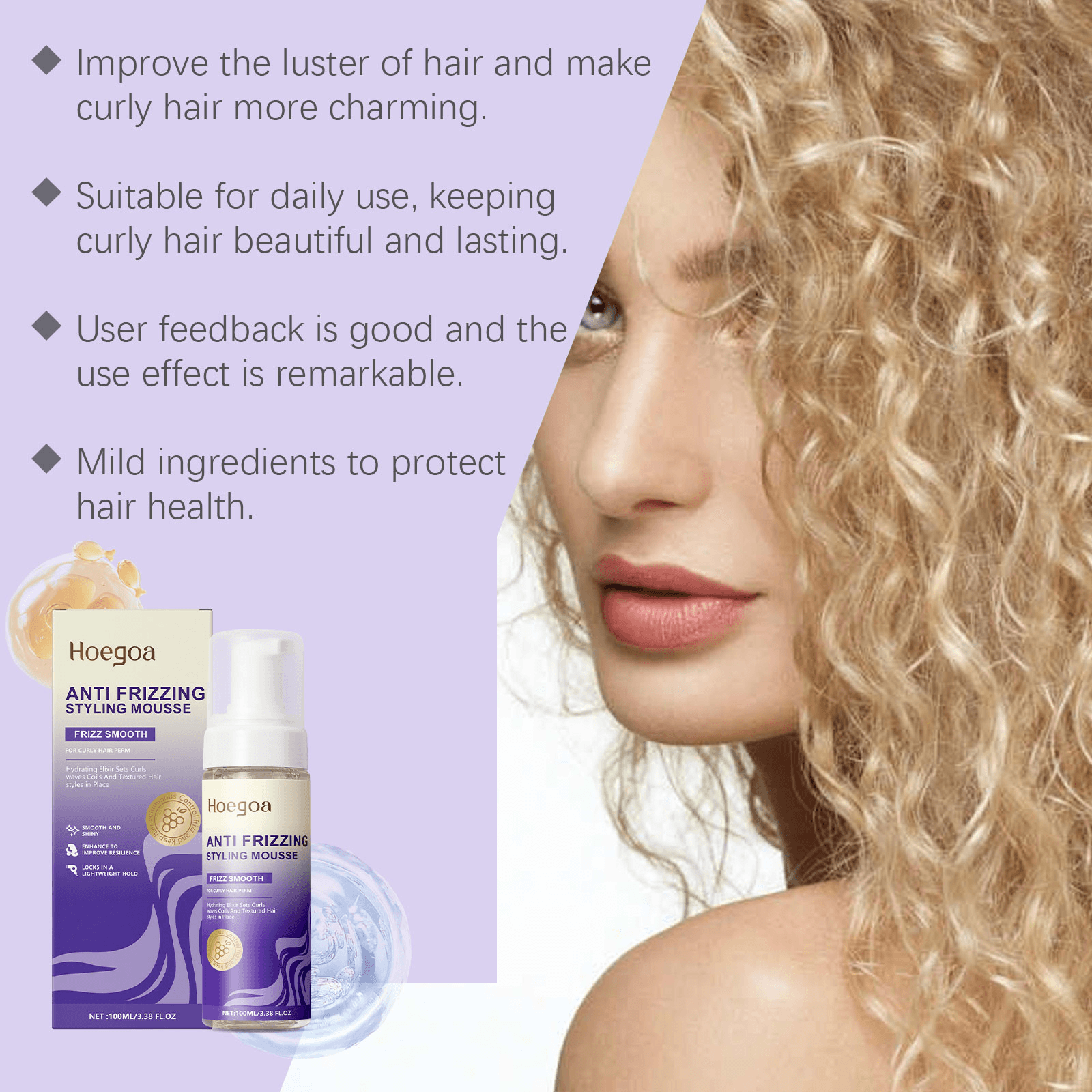 Curly Hair Mousse with Avocado Oil for Voluminous Curls - NamafadStore