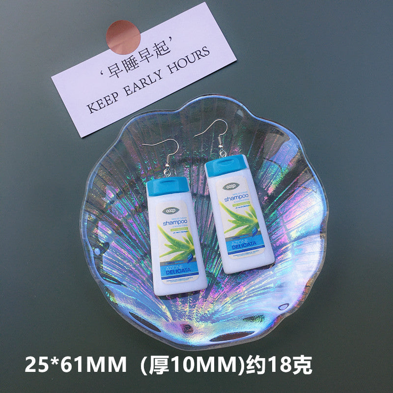 Women Earring Made Cute Girls Eardrop Funny Gift Sweet Handmade Cartoons Mini Fruit Drink Ham Sausage Toothpaste Shampoo