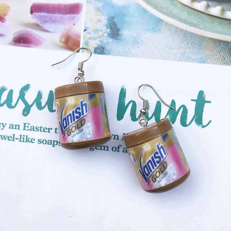 Women Earring Made Cute Girls Eardrop Funny Gift Sweet Handmade Cartoons Mini Fruit Drink Ham Sausage Toothpaste Shampoo