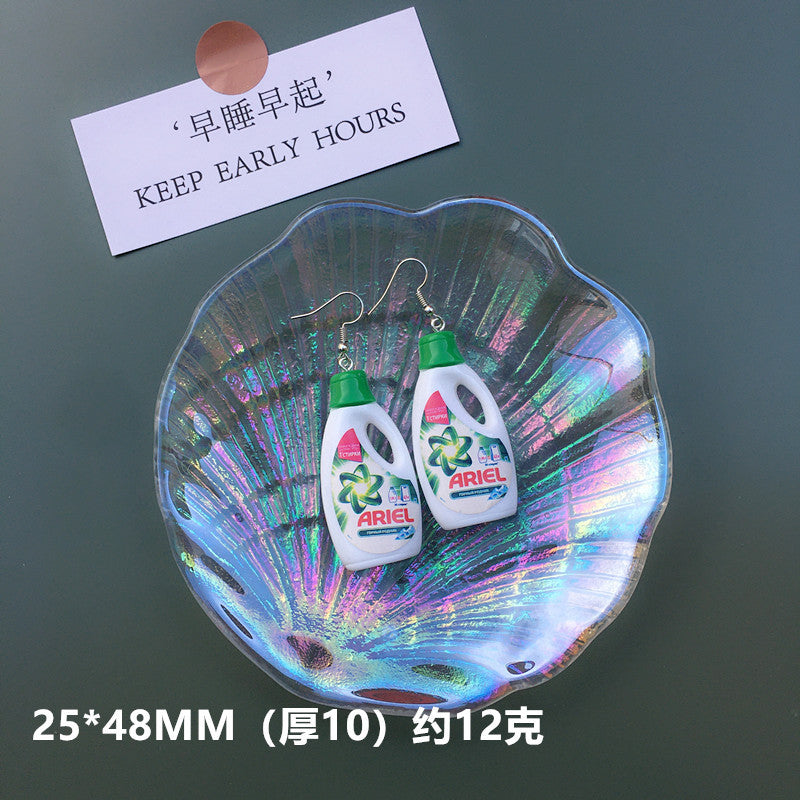 Women Earring Made Cute Girls Eardrop Funny Gift Sweet Handmade Cartoons Mini Fruit Drink Ham Sausage Toothpaste Shampoo