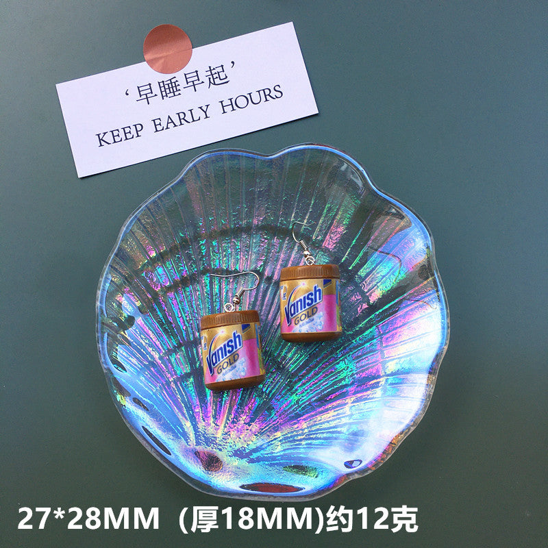 Women Earring Made Cute Girls Eardrop Funny Gift Sweet Handmade Cartoons Mini Fruit Drink Ham Sausage Toothpaste Shampoo