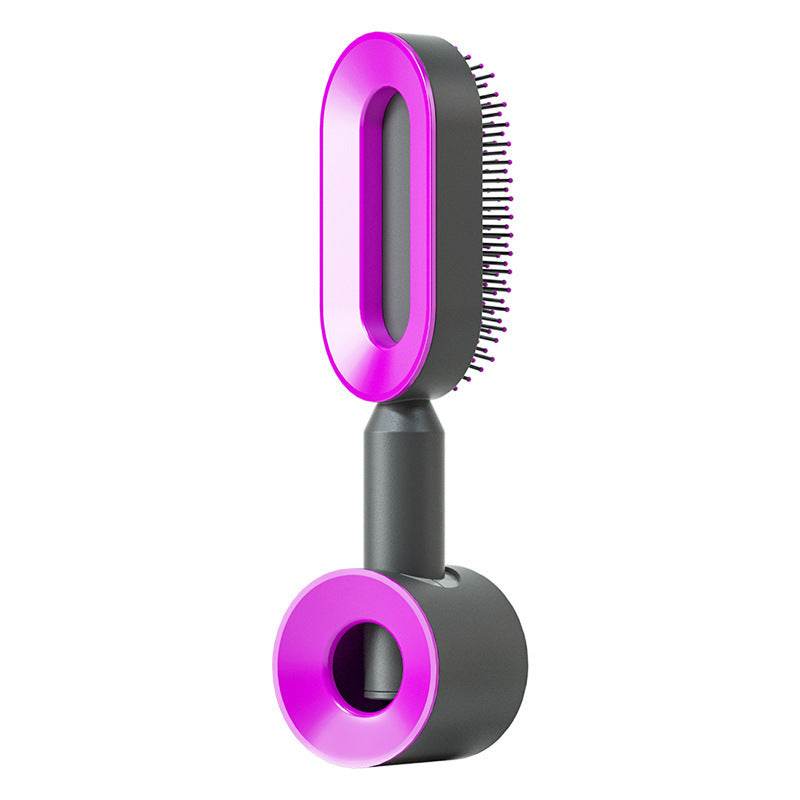 Self Cleaning Hair Brush For Women One-key Cleaning Hair Loss Airbag Massage Scalp Comb Anti-Static Hairbrush - NamafadStore