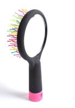 Anti-Static Detangler Comb - Magic Rainbow Volume Wave Massage Brush for Straight Hair Styling with Mirror - NamafadStore