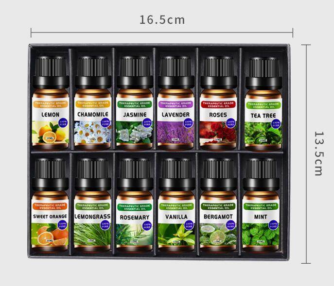 Aromatherapy Oil Single Square Essential Oil Kit 10ml Lavender Rose Plant Massage Essential Oil - NamafadStore