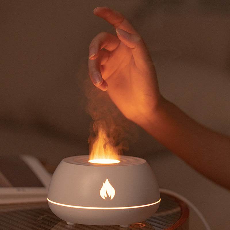 Flame Humidifier Diffuser 130ML USB Aromatherapy Essential Oil Diffuser 7 Colors Light Home Air Humidifier - NamafadStore