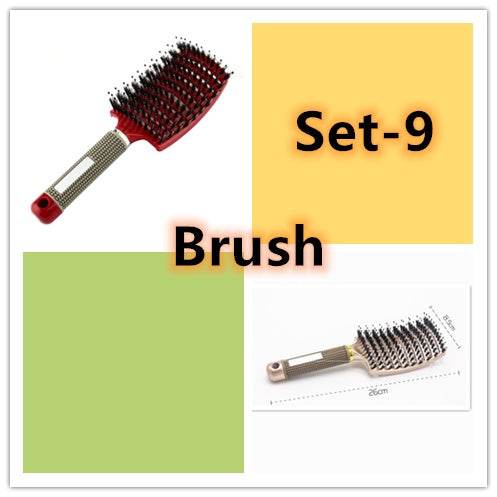 Hairbrush Anti Klit Brushy Haarborstel Women Detangler Hair Brush Bristle Nylon Scalp Massage Teaser Hair Brush Comb - NamafadStore