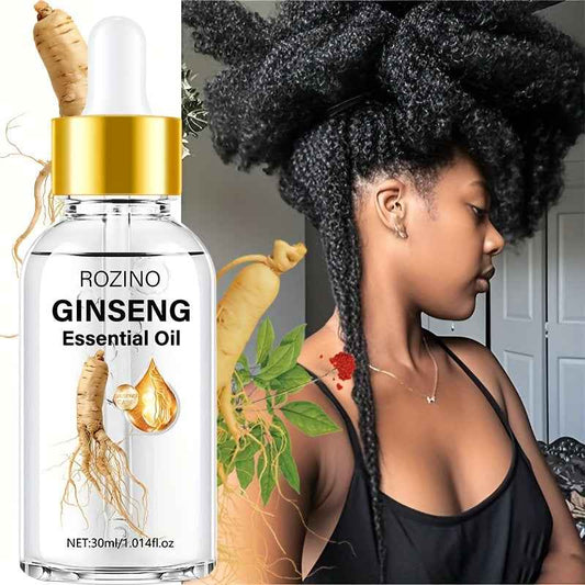 30ml Ginseng Hair Oil, Enriched with Ginseng Extract – 10-Second Hair & Scalp Care for All Hair Types, Tames Frizz, Strengthens Roots, Instantly Hydrates Dry Split Ends, Lasts Up to Half a Month per Use, Smooth & Strong Hai