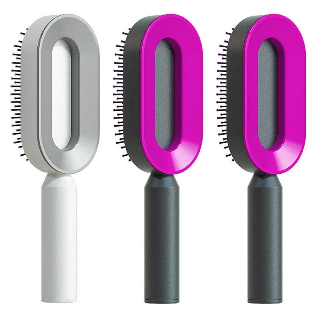 Self Cleaning Hair Brush For Women One-key Cleaning Hair Loss Airbag Massage Scalp Comb Anti-Static Hairbrush - NamafadStore