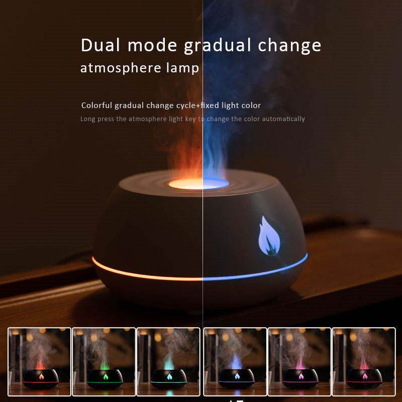 Flame Humidifier Diffuser 130ML USB Aromatherapy Essential Oil Diffuser 7 Colors Light Home Air Humidifier - NamafadStore