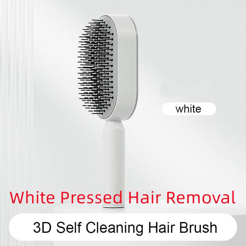 Self Cleaning Hair Brush For Women One-key Cleaning Hair Loss Airbag Massage Scalp Comb Anti-Static Hairbrush - NamafadStore