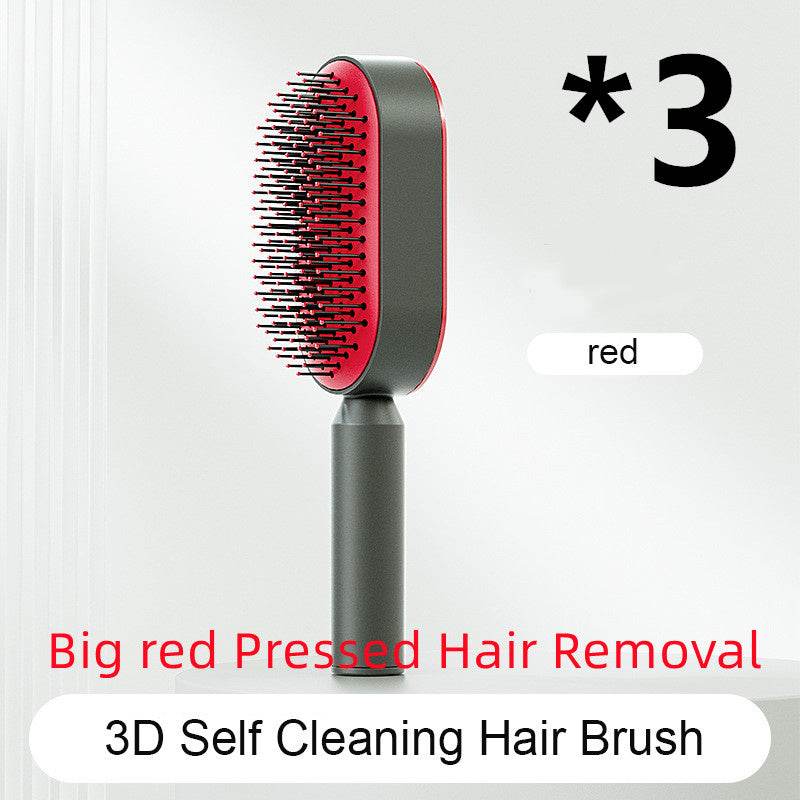 Self Cleaning Hair Brush For Women One-key Cleaning Hair Loss Airbag Massage Scalp Comb Anti-Static Hairbrush - NamafadStore