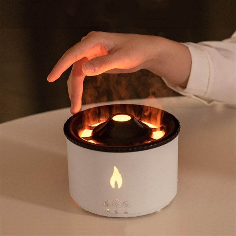 New Creative Ultrasonic Essential Oil Humidifier Volcano Aromatherapy Machine Spray Jellyfish Air Flame Humidifier Diffuser - NamafadStore