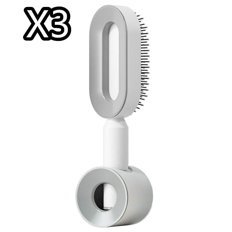 Self Cleaning Hair Brush For Women One-key Cleaning Hair Loss Airbag Massage Scalp Comb Anti-Static Hairbrush - NamafadStore
