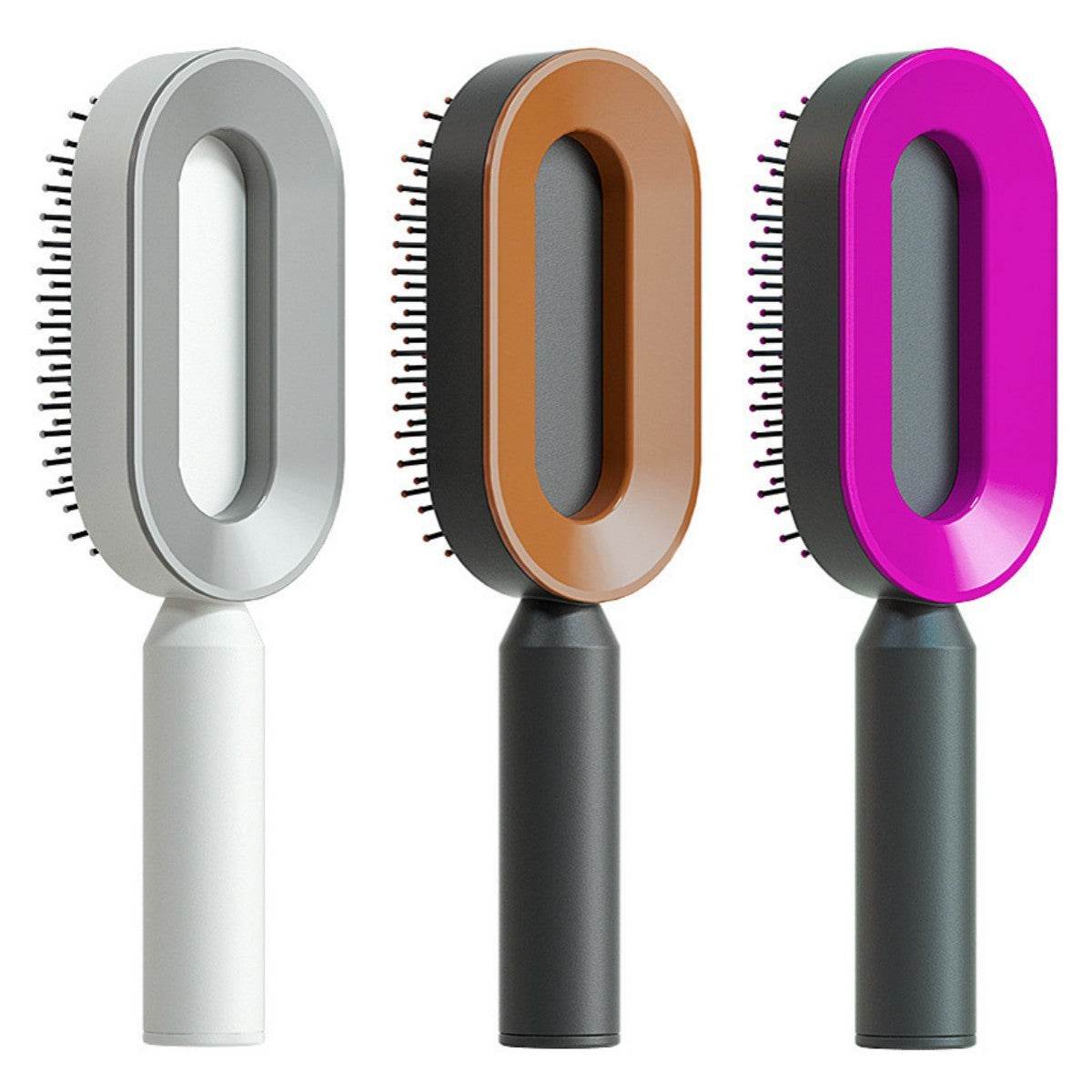 Self Cleaning Hair Brush For Women One-key Cleaning Hair Loss Airbag Massage Scalp Comb Anti-Static Hairbrush - NamafadStore