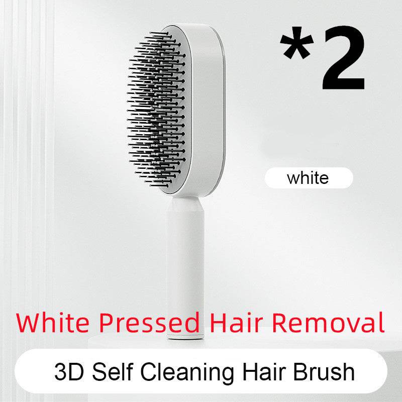 Self Cleaning Hair Brush For Women One-key Cleaning Hair Loss Airbag Massage Scalp Comb Anti-Static Hairbrush - NamafadStore
