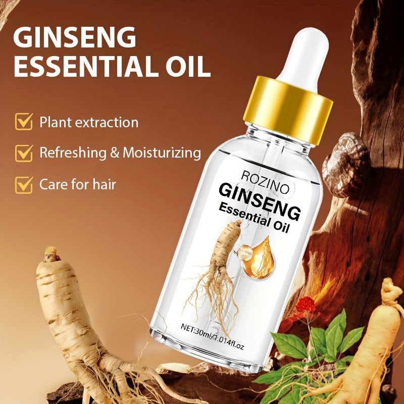 30ml Ginseng Hair Oil, Enriched with Ginseng Extract – 10-Second Hair & Scalp Care for All Hair Types, Tames Frizz, Strengthens Roots, Instantly Hydrates Dry Split Ends, Lasts Up to Half a Month per Use, Smooth & Strong Hai