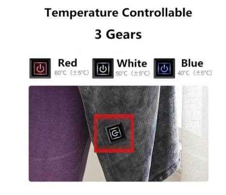 Winter Flannel USB Heated Blanket Electric Plush Shawl Cold Protection Body Warmer