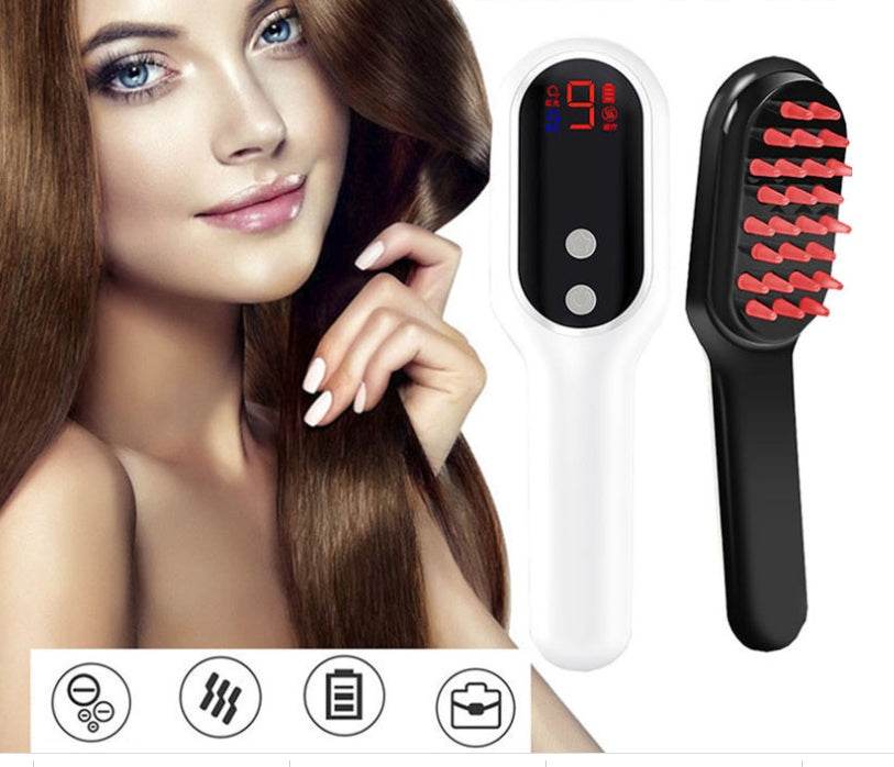 Electric Head Massager with Magnetic Therapy, Hair Growth Comb, Blue Red Light Scalp Massage Brush for Fatigue and Pressure Relief, LED Display - NamafadStore