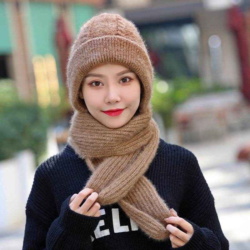 Women's Winter Hat Scarf Set, Plus Velvet Thickened Design for Ultimate Warmth and Comfort - NamafadStore