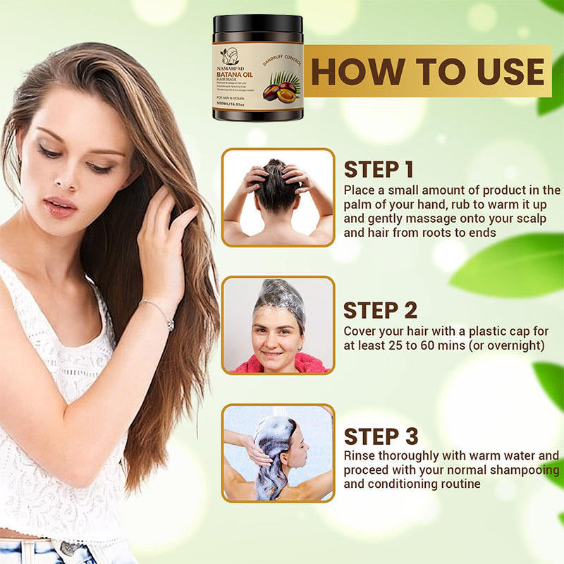 Namahfad Batana Hair Mask & Hair Oil Set – Deep Hydration, Thickening & Breakage Repair | Pure Batana Oil