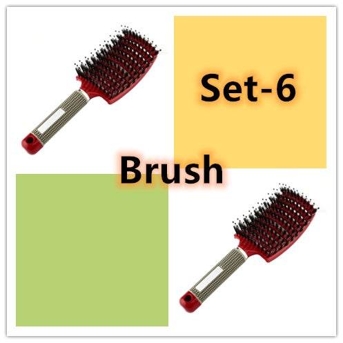 Hairbrush Anti Klit Brushy Haarborstel Women Detangler Hair Brush Bristle Nylon Scalp Massage Teaser Hair Brush Comb - NamafadStore
