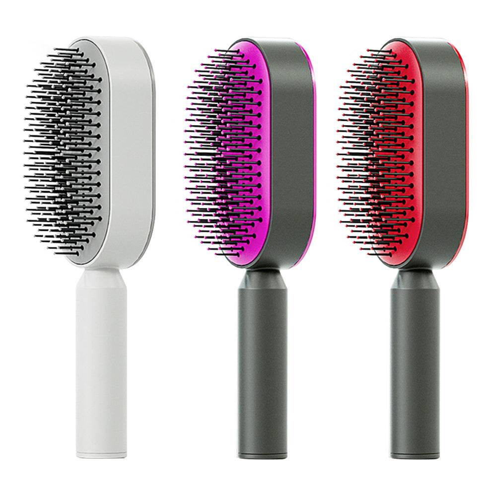 Self Cleaning Hair Brush For Women One-key Cleaning Hair Loss Airbag Massage Scalp Comb Anti-Static Hairbrush - NamafadStore