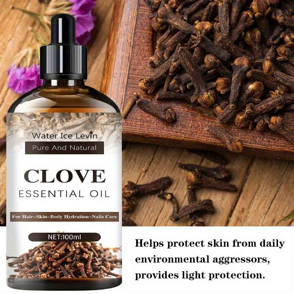 100Ml Clove Essential Oil Multi-Purpose Essential Oil for Face, Body And Hair - Plant Aromatic Essential Oil for Dry Skin, Scalp And Nails