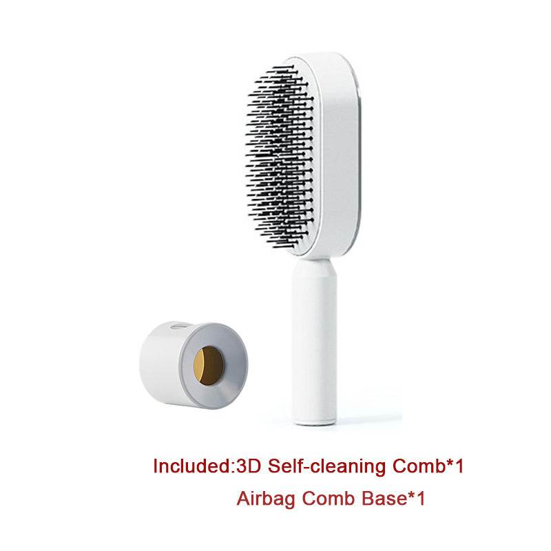 Self Cleaning Hair Brush For Women One-key Cleaning Hair Loss Airbag Massage Scalp Comb Anti-Static Hairbrush - NamafadStore