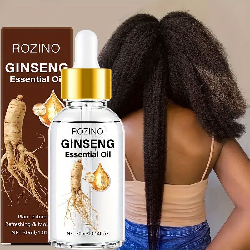 30ml Ginseng Hair Oil, Enriched with Ginseng Extract – 10-Second Hair & Scalp Care for All Hair Types, Tames Frizz, Strengthens Roots, Instantly Hydrates Dry Split Ends, Lasts Up to Half a Month per Use, Smooth & Strong Hai
