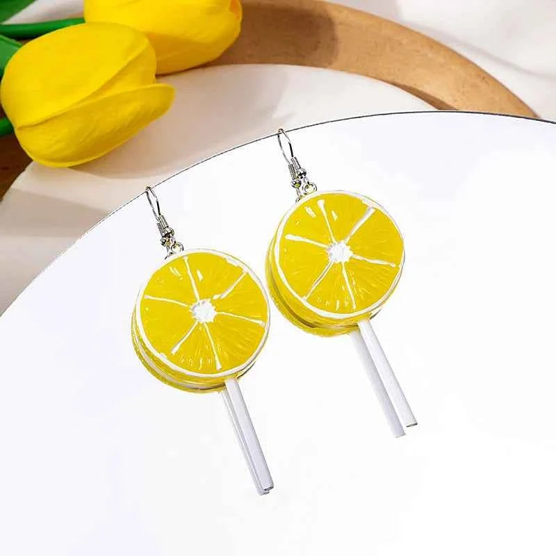 New Fashion Strawberry Cake Earrings For Women Resin Handmade Cute Watermelon Lemon Drop Earring Girl Birthday Ear Jewelry Gifts