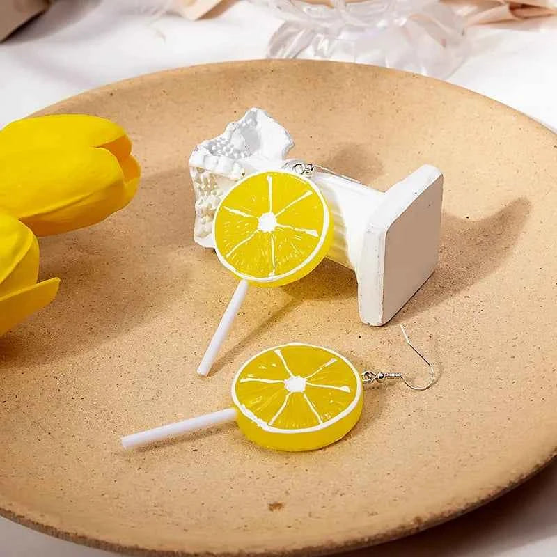 New Fashion Strawberry Cake Earrings For Women Resin Handmade Cute Watermelon Lemon Drop Earring Girl Birthday Ear Jewelry Gifts